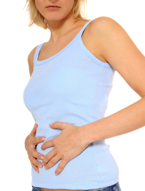 Woman Holding Her Stomach