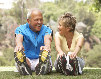 Senior Couple Exercising Outside